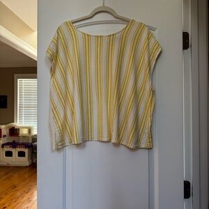 Torrid Yellow and White Striped Blouse